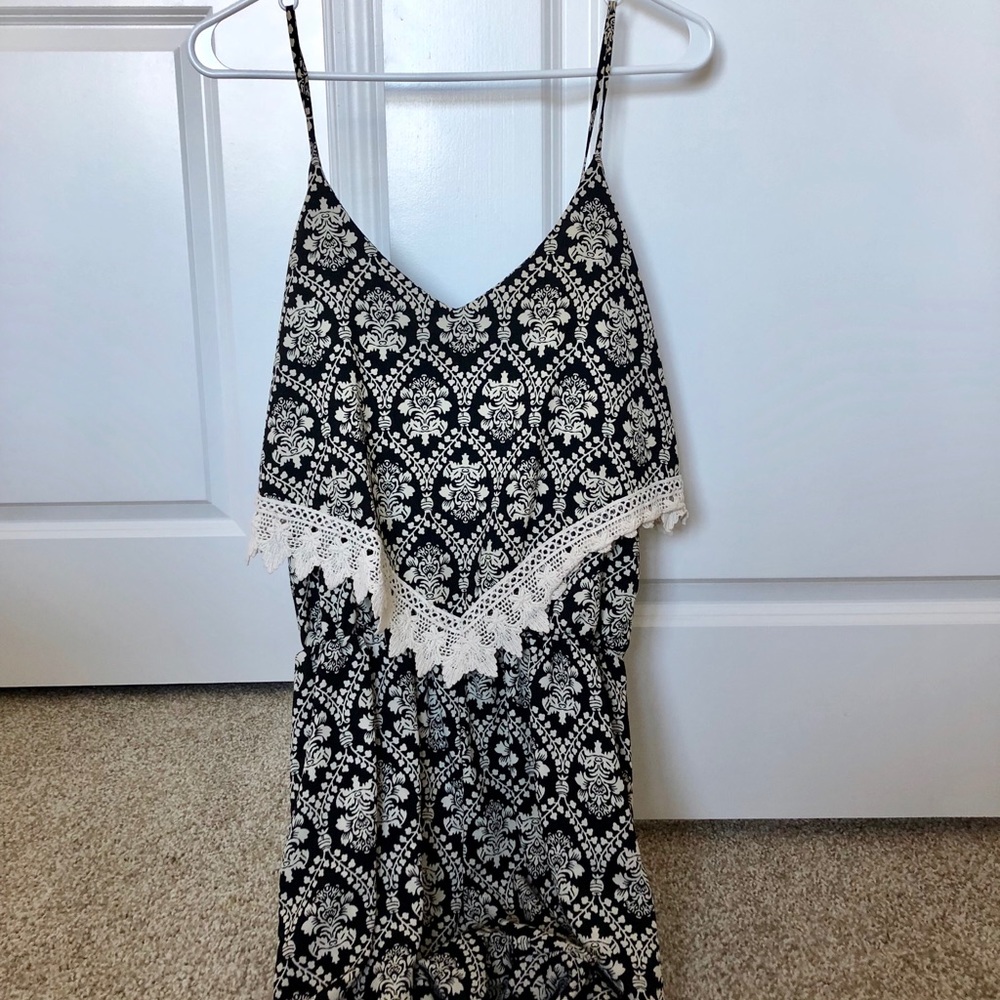 Damask Print Romper